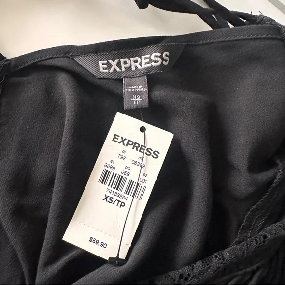 Express Black Long Sleeve Romper, Womens Extra Small, NWT - Picture 3 of 4
